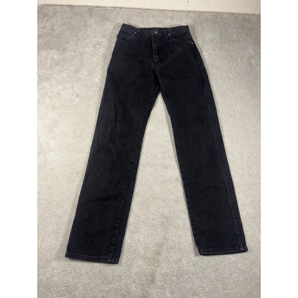 womens black‎ wrangler cowboy cut jeans black 9x32 (28x33) vtg USA - Image 2