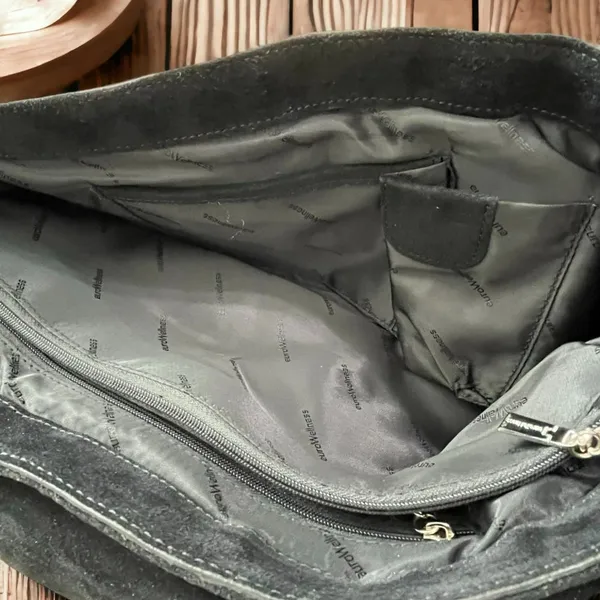 COPY - EuroWellness‎ Black Suede Purse Silver Gold Grommets - Image 9