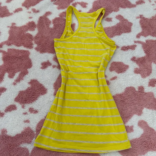 💛 Y2K SUNSHINE STRIPE RACERBACK TANK SMALL 💛 Yellow - Image 5