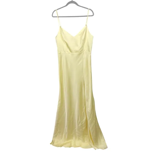 NEW Birdy Grey Jay Matte Satin Dress Lemon Sorbet Yellow Size Large Bridesmaid - Image 8