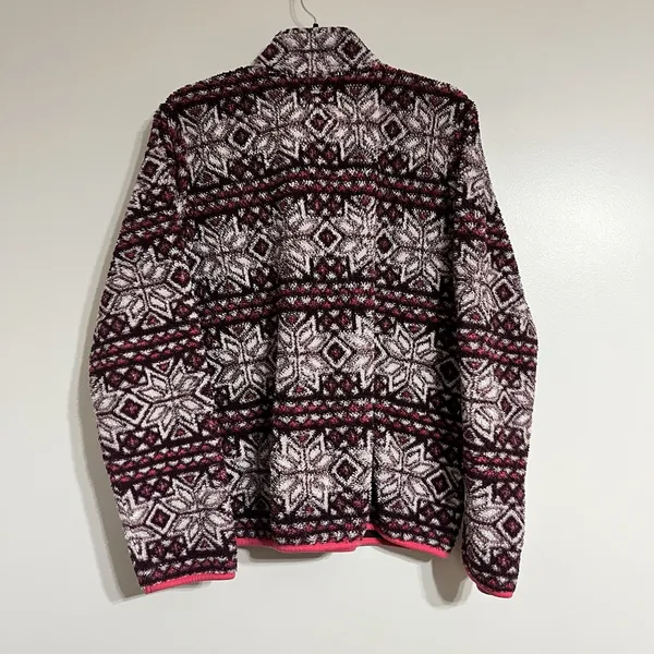 Prince And Fox Sherpa Fleece Pullover Extra Size‎ XL Snowflake Half Zip Pink - Image 8