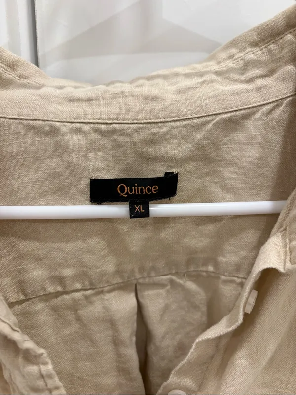 Quince 100% Linen Long Sleeve Top Size XL - Image 3