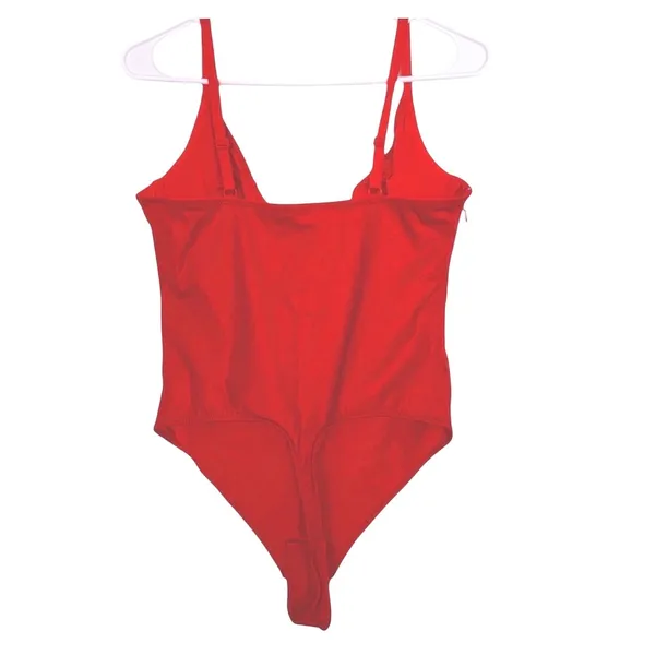 NWT Popilush Red Faux Leather Corset Shapewear Bodysuit Underwire V-Neck Medium‎ - Image 6