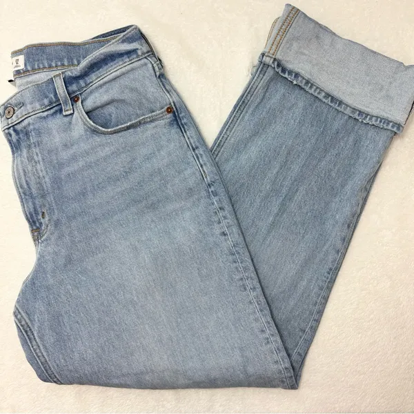 Abercrombie & Fitch The Baggy Low Rise Light Blue Jeans‎ Size 29/8R - Image 10