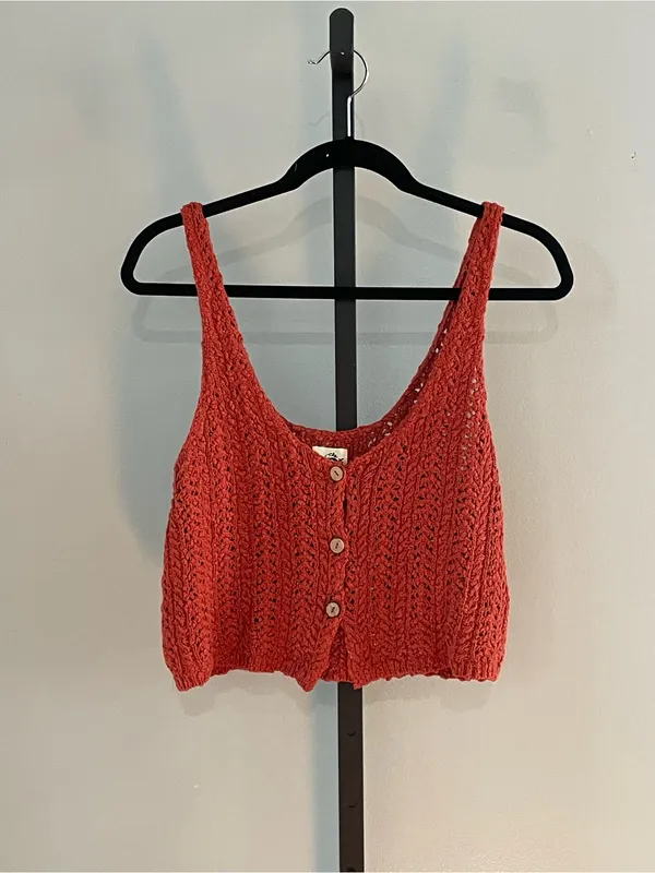 Free People We The Free Care FP Crochet Stanley Vest Size Small - Image 2