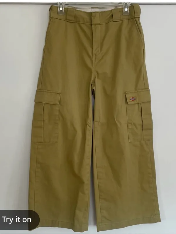 Dickies Khaki Wide‑Leg Cargo Pants with Utility Pockets - Image 10