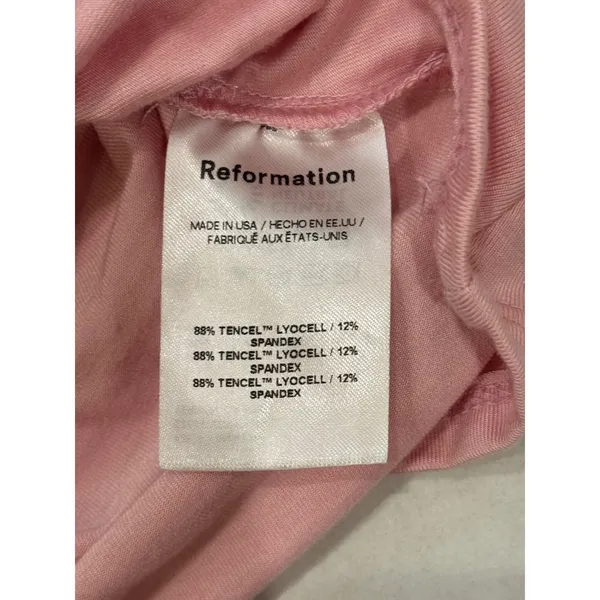Reformation Francisco One Shoulder Top Small Pink Ruched Asymmetrical Minimalist - Image 6