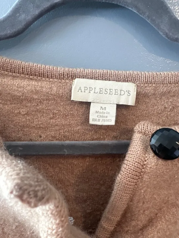 Appleseeds Women's Size M 100% Wool Button Front Cardigan Cozy Sweater y2k vtg - Image 2