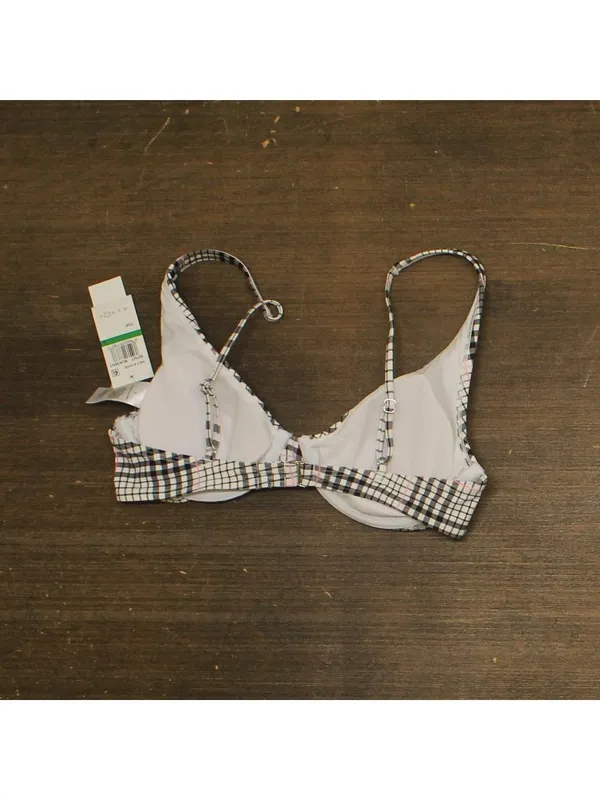 NWT Salt + Cove Plaid Underwire Bikini Swim Top 807027 Black White Multi L - Image 3