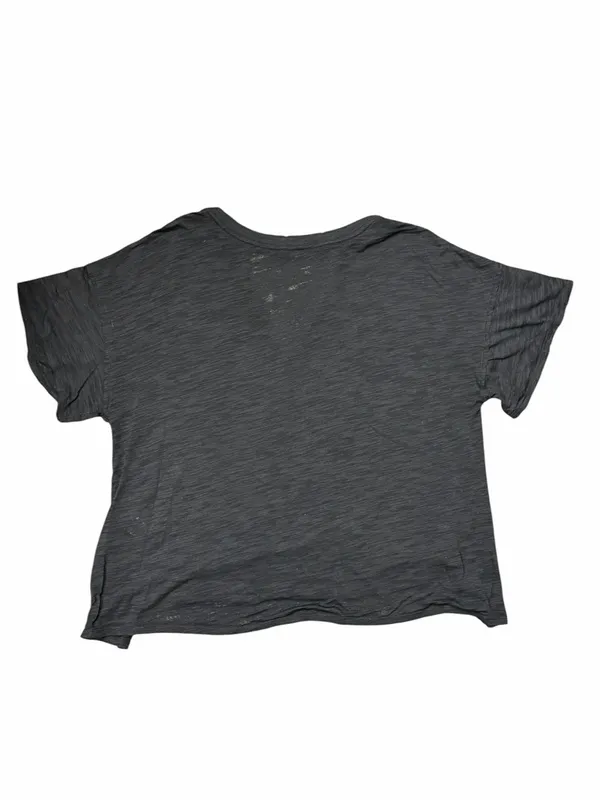 Free People Jordan Tee Carbon Black Cutout V Neck Distressed Slouchy T Shirt M - Image 5