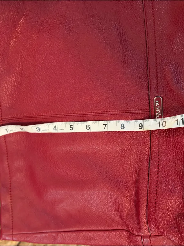 Coach Deep Red Pebbled Leather Shoulder Bag “Park” Vtg - Image 5