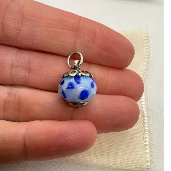 James Avery Retired Gentle Wave Blue Glass Finial Charm Sterling Silver Rare - Image 6