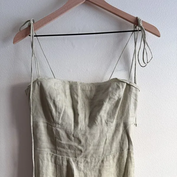 Reformation Liesel Linen Midi Dress Size 6 - Image 4