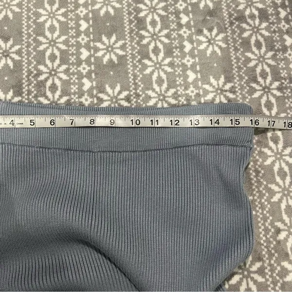 NWOT Abercrombie & Fitch Ribbed‎ Kick Flare High Rise Sweater Pant Blue Large - Image 12