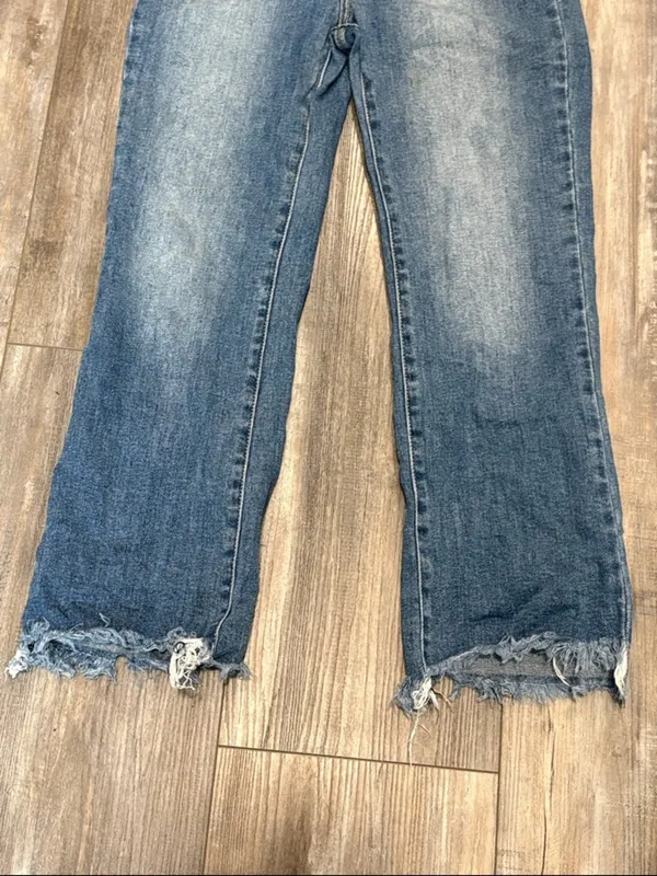 Risen Distressed Straight-Leg Jeans 27 - Image 3