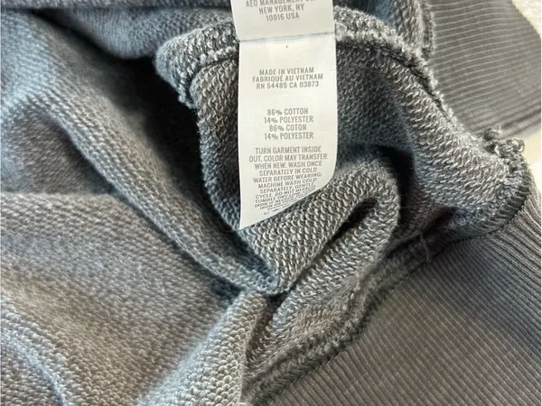 Aerie Oversized Black Sweatshirt with White Lace Bow Graphic Size XS - Image 7