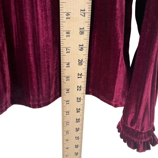 Mello Day Women's Size Large Red Velvet‎ Fairy Grunge Whimsygoth Long Sleeve Top - Image 9