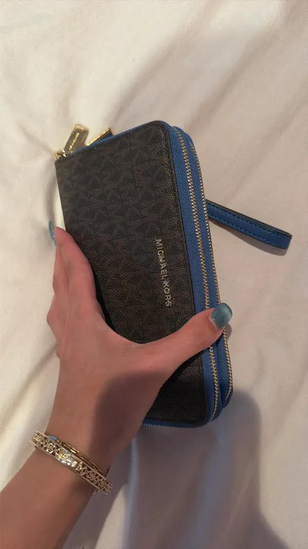 Michael Kors Wristlet Wallet Leather Brown - Image 3