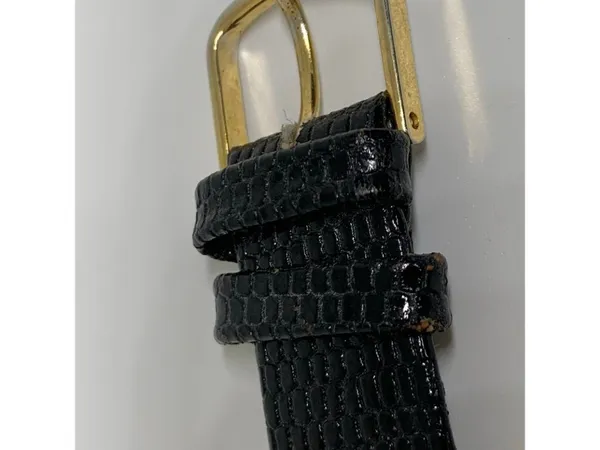 Vintage moulin women watch floating crystals gold tone 33mm black running - Image 7