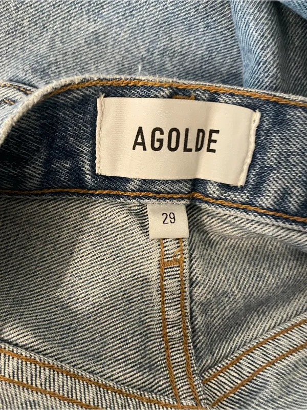 Agolde Leena Blue Wide Leg Jeans Size 29 - Image 3