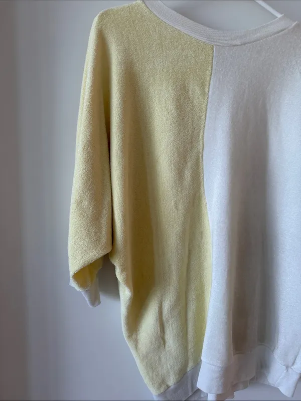 Butter Yellow + Cream Colorblock Terry Cloth Top - Image 3