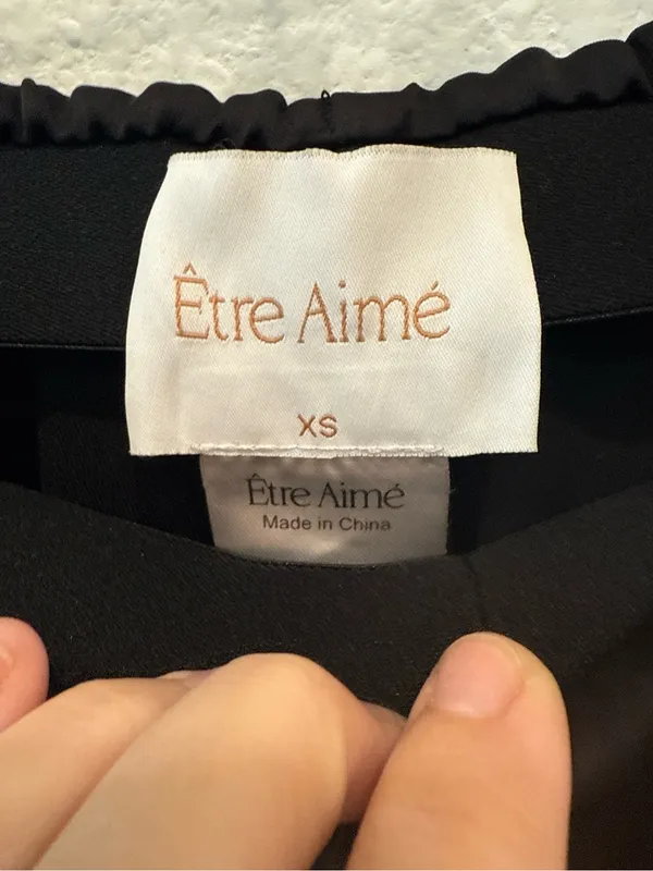 Être Aimé Black Satin Wide Leg Pull On Pants XS - Image 3