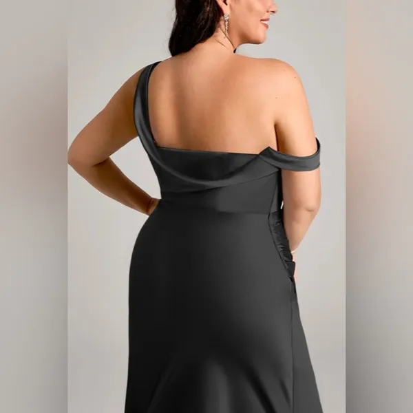 Azazie Madelyn Mermaid One Shoulder Convertible Dress Black Size 4 NWT - Image 3