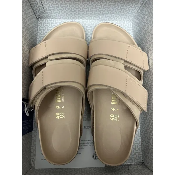 Birkenstock Uji Shine Slide Sandal New Beige Narrow Size 9 US / 40 EU New $160 - Image 2