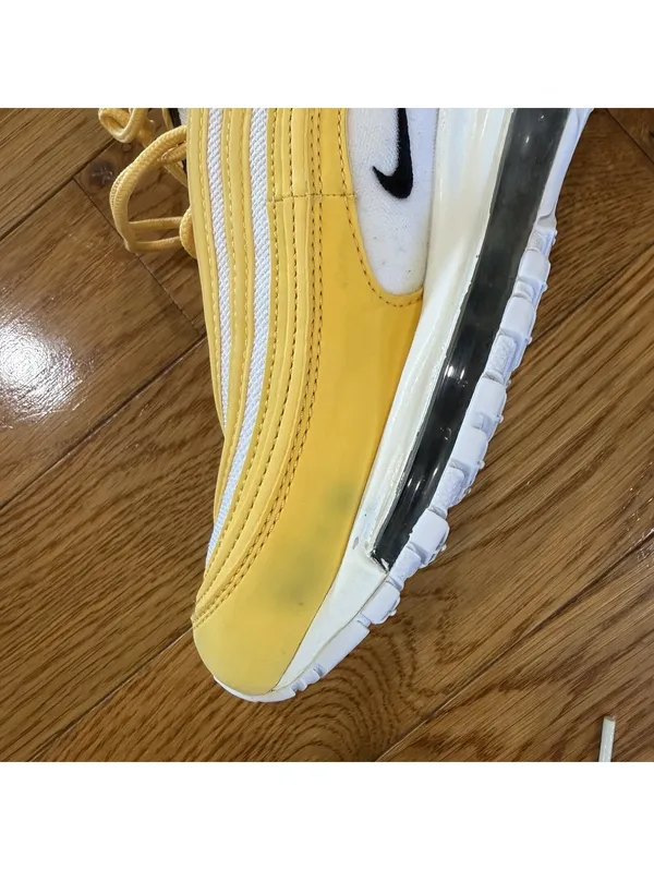 Size US 8 Wmns Nike Air Max 97 Topaz Gold White Taxi Sneakers Trainers 921733 - Image 2