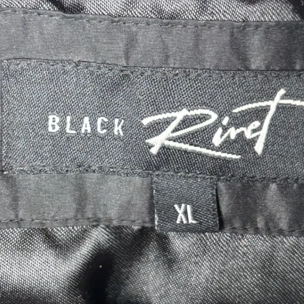 Black Rivet Puffer Coat XL Down Feather Longline Black Quilted Winter‎ Jacket - Image 2