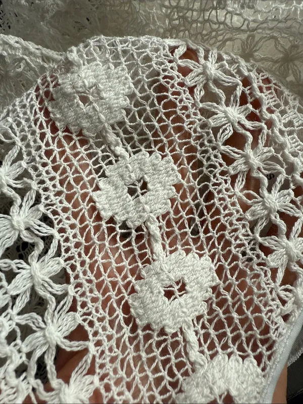 Cupshe Cream Crochet Lace Crossover Wrap Mini Swim Cover Up Dress Size M - Image 4