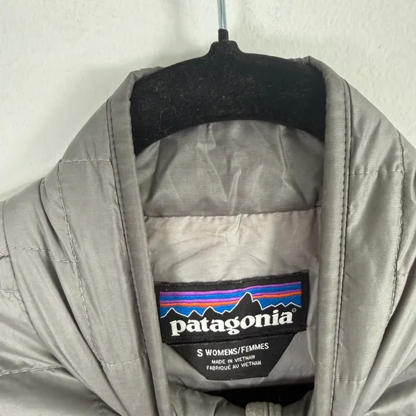 Patagonia Nano Puff Full Zip Grey Jacket Primaloft Outdoor Hiking LOGO Womens Sm - Image 4