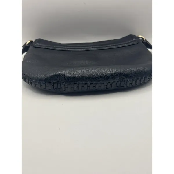 Kate Spade NY Black Leather Saddle Crossbody‎ Bag Adjustable Strap Boho Chic - Image 4