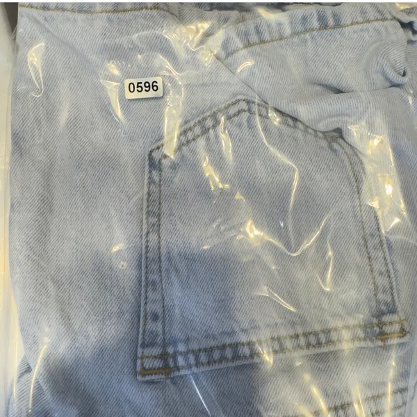 596 | Altar'd State Denim Wrap‎ Denim Skort Light Wash Button Front Women Medium - Image 11