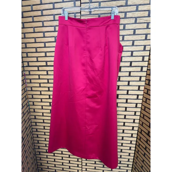 Talbots‎ Dark Pink Satin Maxi Skirt Size 10 - Image 2
