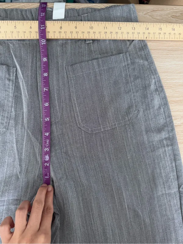 Halara Small NEW High Waist Straight Leg Relaxed Pants Office Work Grey Pockets - Image 4