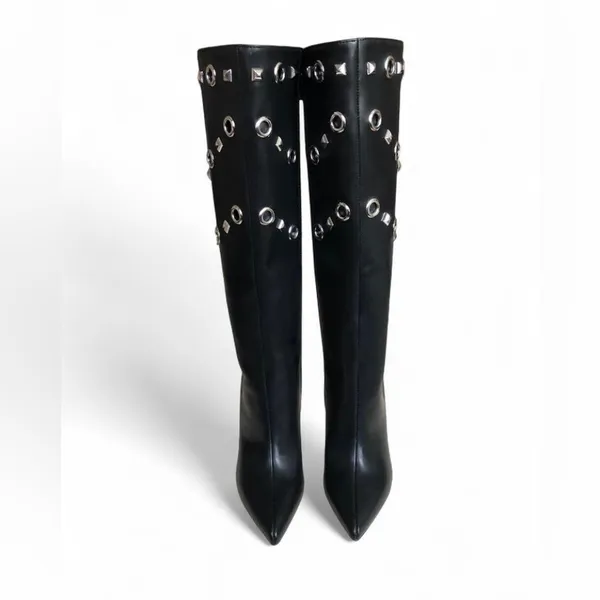 I.N.C. International Concepts Women's Black Saiqa Grommet Knee High Boots 6M - Image 3
