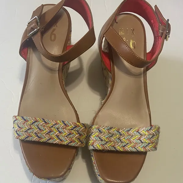 Mix No. 6 Brown Multicolor Woven Wedges - Image 3