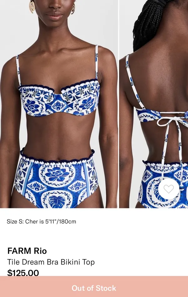 Farm Rio Tile Dream Bra Bikini Top - Image 4