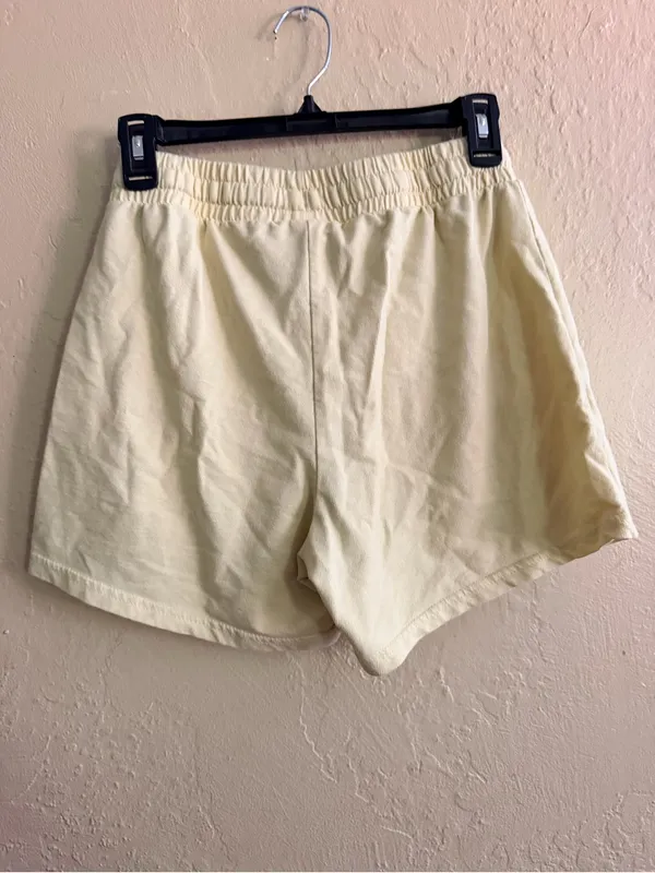 Pale Yellow Tweety Graphic Athletic Shorts with Drawstring Waist - Image 3