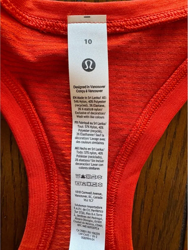 Lululemon Swiftly Tech Scoopneck Tank 2.0 Race Length Cherry Ember Size 10 NWT - Image 5