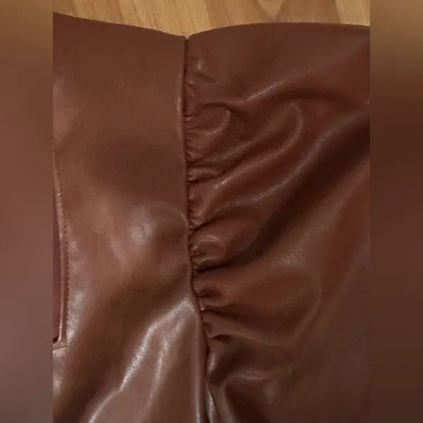 Glam Chocolate Faux Leather Dress - Image 5