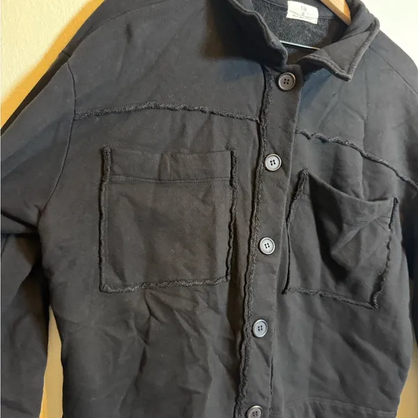 T.La Anthropologie Cropped Terry Shirt‎ Jacket - Image 4
