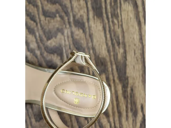 NWT Bandolino Pennie Platform Block Heel Sandals BNPENNIE3 Platino Gold 6M - Image 14
