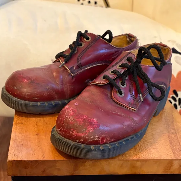 Vintage Dr. Martens Made in England Oxblood 3-Eye/1461 oxford's Women's sz 10 - Image 15