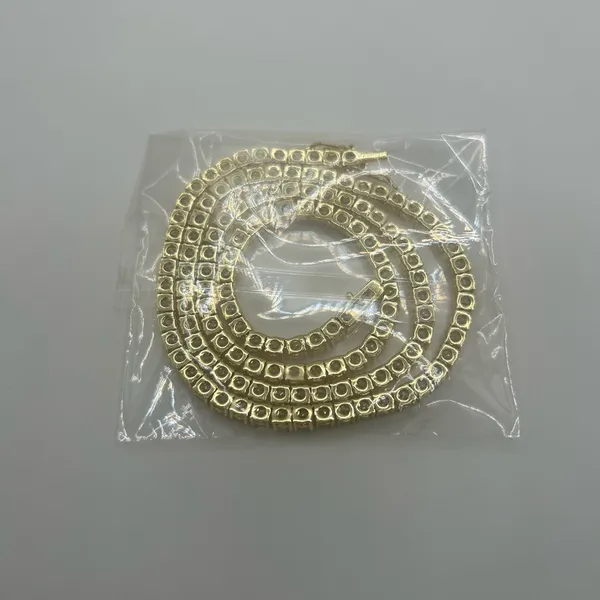 4mm VVS1 Moissanite Tennis Chain Necklace Real Gold - Men Women 22 Inch No Pass - Image 3