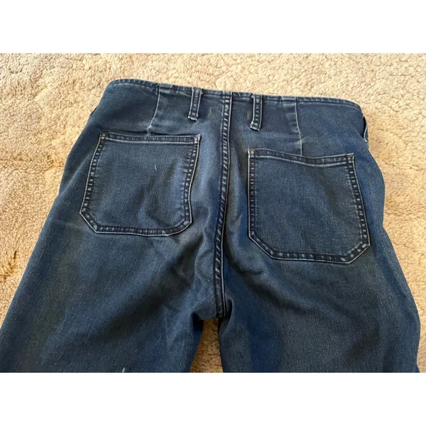 Free People High Rise Flare Jeans Dark‎ Wash Denim Women Size 27 - Image 5
