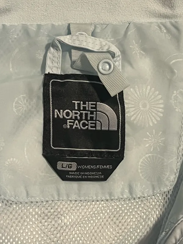 Womens Lg The North Face Colorblock Hooded Ski Jacket-Light Blue/White/Navy - Image 13