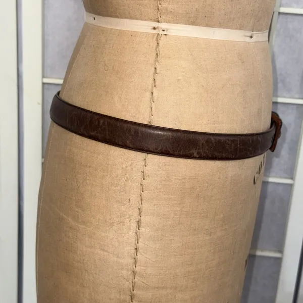 Lauren Ralph Lauren Brown Italian Leather RLR Leather Buckle Belt Womens Medium - Image 3
