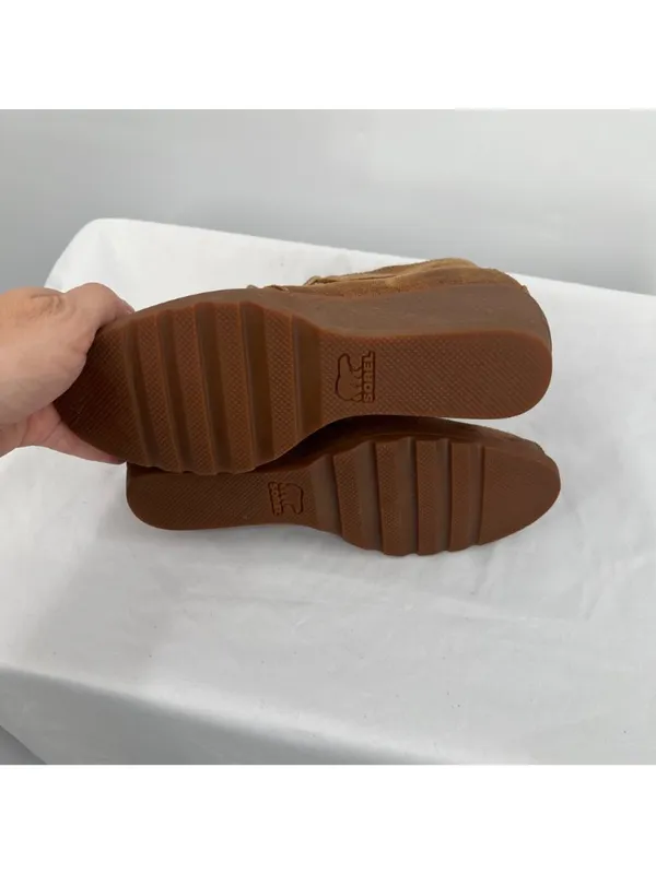 Sorel Toronto Lace-Up Wedge Ankle Boots Waterproof Camel Brown Size 6 - Image 13